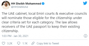 HH Sheikh Mohammed – UAE Citizenship 1