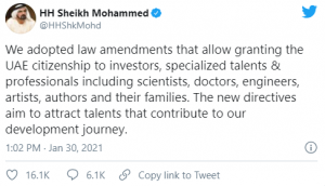 HH Sheikh Mohammed – UAE Citizenship